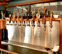 Unique tap handles at Beach Fire Brewing